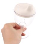 Pahar din Plastic Transparent cu Picior, Embo, pentru Copii, 14 x 7.7 cm, cu Cioc Antiscurgere, + 3 Ani, Fara Maner, Alb - imagine 2