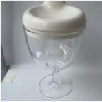 Pahar din Plastic Transparent cu Picior, Embo, pentru Copii, 14 x 7.7 cm, cu Cioc Antiscurgere, + 3 Ani, Fara Maner, Alb - imagine 5