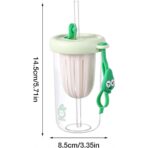 Pahar din silicon, cu capac si pai, pentru copii, Embo, anti-cadere, compartiment pentru fructe/ceai/gheata, rezistent la temperaturi inalte, 500ml, Verde, 14.5x8.8x20 cm - imagine 6