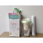 Pahar din silicon, cu capac si pai, pentru copii, Embo, anti-cadere, compartiment pentru fructe/ceai/gheata, rezistent la temperaturi inalte, 500ml, Verde, 14.5x8.8x20 cm - imagine 7