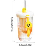 Pahar din silicon, cu capac si pai, pentru copii, Embo, anti-cadere, compartiment pentru fructe/ceai/gheata, rezistent la temperaturi inalte, 500ml, Alb, 14.5x8.8x20 cm - imagine 3