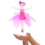 Papusa Zana Zburatoare, Embo, Jucarie cu Senzor pentru Coordonarea Miscarilor, Incarcare USB, cu Lumini, 19x6.5 cm, Roz - imagine 8
