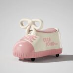 Masina pentru Copii, Embo, Model Pantof, 4 Roti, 1-6 ani, Cutie de Depozitare, din ABS, 48 x 27 x 34 cm, Roz - imagine 2
