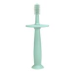 Periuta de Dinti din Silicon pentru Bebelusi, Embo, fara BPA, 360 Grade, Bariera Anti-Inghitire, Maner Ergonomic, 12.5 x 15 cm, Turcoaz