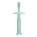 Periuta de Dinti din Silicon pentru Bebelusi, Embo, fara BPA, 360 Grade, Bariera Anti-Inghitire, Maner Ergonomic, 12.5 x 15 cm, Turcoaz