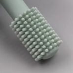 Periuta de Dinti din Silicon pentru Bebelusi, Embo, fara BPA, 360 Grade, Bariera Anti-Inghitire, Maner Ergonomic, 12.5 x 15 cm, Turcoaz - imagine 5