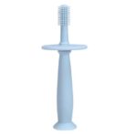 Periuta de Dinti din Silicon pentru Bebelusi, Embo, fara BPA, 360 Grade, Bariera Anti-Inghitire, Maner Ergonomic, 12.5 x 15 cm, Albastru