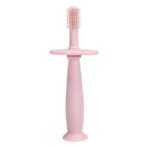 Periuta de Dinti din Silicon pentru Bebelusi, Embo, fara BPA, 360 Grade, Bariera Anti-Inghitire, Maner Ergonomic, 12.5 x 15 cm, Roz