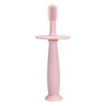 Periuta de Dinti din Silicon pentru Bebelusi, Embo, fara BPA, 360 Grade, Bariera Anti-Inghitire, Maner Ergonomic, 12.5 x 15 cm, Roz