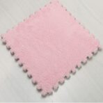 Set 10 Piese Covor tip Puzzle, Embo, Spuma EVA, Pufos, 30 x 30 x 1 cm, Roz Pudrat - imagine 3