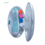 Pila Electrica Unghii pentru Bebelusi, Embo, 6 Piese, 15 x 4.5 x 3 cm, Silentios, 0-3 Ani, 4 Trepte de Viteza, Albastru - imagine 2