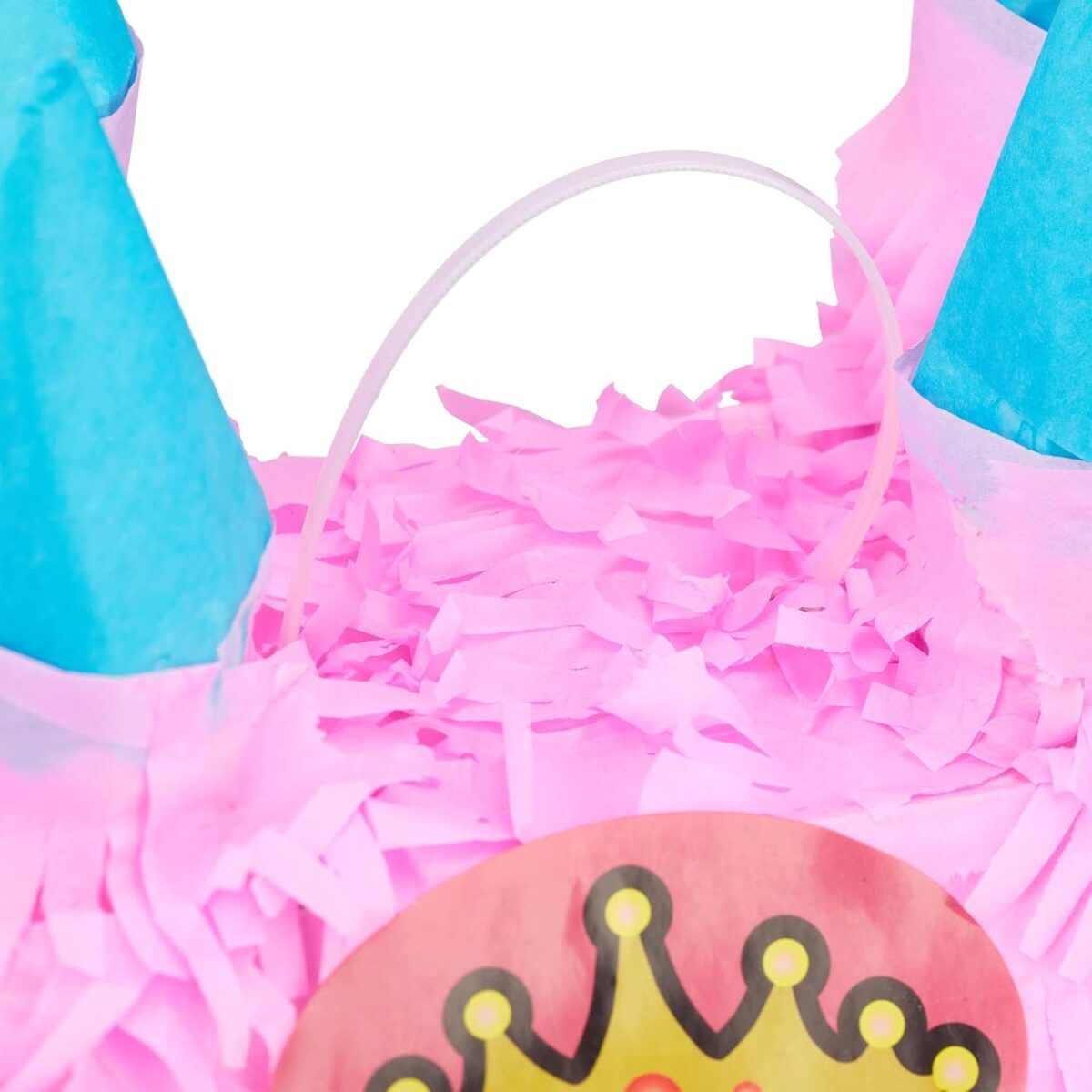 Pinata Castel Printesa pentru Petrecere, Embo, din Hartie Creponata si Carton, Pinata pentru Petreceri, 40 x 37 x 15 cm, Roz deschis - imagine 6