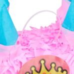 Pinata Castel Printesa pentru Petrecere, Embo, din Hartie Creponata si Carton, Pinata pentru Petreceri, 40 x 37 x 15 cm, Roz deschis - imagine 6