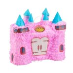 Pinata Castel Printesa pentru Petrecere, Embo, din Hartie Creponata si Carton, Pinata pentru Petreceri, 40 x 37 x 15 cm, Roz deschis