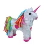 Pinata Unicorn pentru Petrecere, Embo, Pinata din Hartie si Carton, Pinata pentru Copii, 50 x 35 x 10 cm, Alb - imagine 2