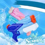 Jucarie de apa pentru copii, Rezervor, Pentru Piscina/Plaja, Embo, 6ani+, 3 duze, Roz, 500ML - imagine 6
