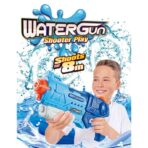 Pistol cu Apa pentru Copii, Rezervor, Pentru Piscina/Plaja, Embo, 6ani+,  Albastru, 990ML - imagine 6