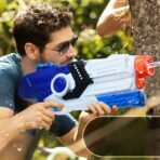 Pistol cu Apa pentru Copii, Rezervor, Pentru Piscina/Plaja, Embo, 6ani+, Albastru/Multicolor, 2000ML - imagine 6