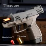Pistol de jucarie GX4 cu Ejectie, Embo, de Explozie de buzunar, Makara BLOWBACK, Gloante Moi pentru Copii, 15 x 13 x 3.5 cm, Negru Maro - imagine 2