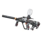 Mitraliera de jucarie electrica Embo cu bile de hidrogen de gel, gun bluster, tragere in rafala, varsta peste 6 ani, ochelari de protectie, 5000 de bile incluse, cablu de incarcare, 28x31 cm, AUG, negru/gri