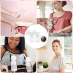 Pompa de San Electrica 2 in 1, Embo, cu 2 Biberoane, Capacitate 180 ml, Incarcare USB Tip C, 1200 mAh, 2 Moduri, 9 Viteze, Roz Transparent - imagine 6