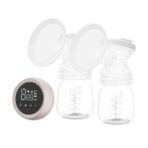 Pompa de San Electrica 2 in 1, Embo, cu 2 Biberoane, Capacitate 180 ml, Incarcare USB Tip C, 1200 mAh, 2 Moduri, 9 Viteze, Roz Transparent - imagine 7
