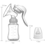 Pompa de San Manuala Multifunctionala, Embo, Portabila, cu Tetina pentru Biberon, Anti-Scurgere, Anti-Reflux, 18.5x6 cm, 150 mL, Silicon, Recipient Transparent, Alb - imagine 2