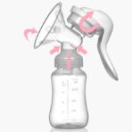 Pompa de San Manuala Multifunctionala, Embo, Portabila, cu Tetina pentru Biberon, Anti-Scurgere, Anti-Reflux, 18.5x6 cm, 150 mL, Silicon, Recipient Transparent, Alb - imagine 3