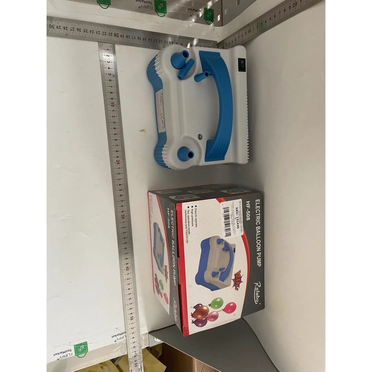 Pompa Electrica de Umflat Baloane, Embo, cu Doua Iesiri, 220V, Putere 700W, Accesorii petrecere, Albastru-Gri - imagine 6