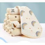 Prosop Absorbant, Embo, din Bumbac, 25 x 25 cm, Model Curcubeu, cu Agatatoare, Bej - imagine 5