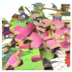 Puzzle 60 de Piese din Lemn in Cutie Metalica, Embo, Model Cei Trei Purcelusi, Educativ, Dezvoltare Abilitati Cognitive, pentru Prescolari, 22.5x13.5 cm, Multicolor - imagine 7