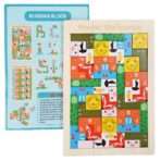 Puzzle din Lemn Embo, Tip Tetris, +4 Ani, cu Animale Colorate 3D, 40 Piese, Multicolor
