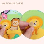 Puzzle Montessori din Lemn pentru Copii, Embo, 0-3 Ani, Model Animale din Jungla, Educativ, Intuitiv, Creativ, 9 Piese, 30x22.5x0.8 cm, Multicolor - imagine 5
