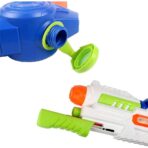 Pistol cu Apa pentru Copii, Rezervor, Pentru Piscina/Plaja, Embo, 6ani+, Albastru/Multicolor, 1000ML - imagine 4