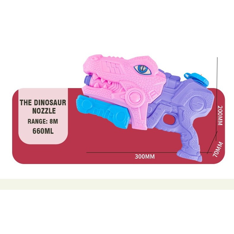 qs811-135-tyrannosaurus-rex-medium-three-nozzle-pull-out-water-gun-660ml-63e4b780ed4a6 Jucarie de apa pentru copii, Rezervor, Pentru Piscina/Plaja, Embo, 6ani+, Tiranozaur, 3 duze, Roz, 660ML - imagine 3