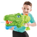 Pistol cu Apa pentru Copii, Rezervor, Pentru Piscina/Plaja, Embo, 6ani+, Tiranozaur, 3 duze, Verde, 1440ML - imagine 2