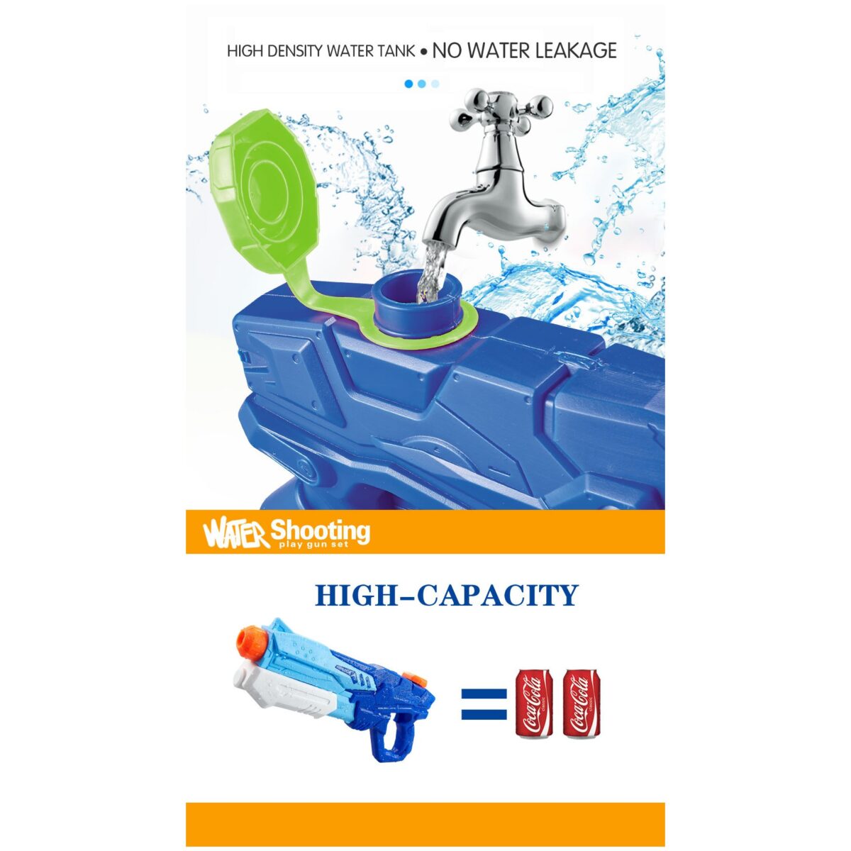 Pistol cu Apa pentru Copii, Rezervor, Pentru Piscina/Plaja, Embo, 6ani+,  Albastru, 600ML - imagine 7