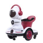 Masinuta electrica cu telecomanda pentru copii, Embo, roti spate rotire 360, curea siguranta, lumini si sunete, self control si prin telecomanda, cu pedale de acceleratie si frana, visiniu