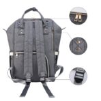 Rucsac Multifunctional pentru Mamici, Embo, din Panza Oxford, Compartimentare Multipla, Impermeabil, 43 x 18 x 26 cm, Gri Inchis - imagine 3