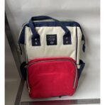 Rucsac Multifunctional pentru Mamici, Embo, din Panza Oxford, Compartimentare Multipla, Impermeabil, 43 x 18 x 26 cm, Alb/Rosu/Albastru - imagine 2