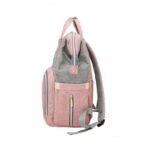 Rucsac Multifunctional pentru Mamici, Embo, din Panza Oxford, Compartimentare Multipla, Impermeabil, 43 x 18 x 26 cm, Roz/Gri - imagine 3