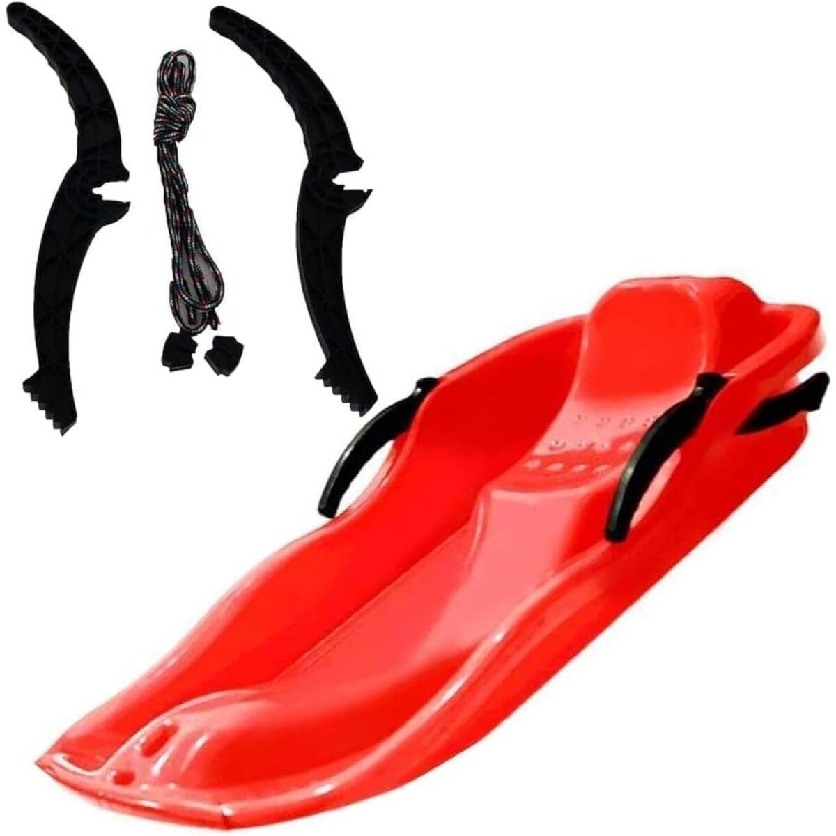 Sanie, Embo, din Plastic, +3 Ani, 87 x 40 x 17.5 cm, cu Frana si Franghie, pentru Adulti si Copii, Rosu - imagine 7