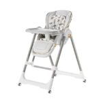 Scaun de Masa 2in1, Embo, pentru Copii 6 luni - 4 Ani, Pliabil, cu Roti, Balansoar, Leagan, Reglabil, Tava de Masa Dubla, Centura in 5 Puncte, 96 x 56 x 76 cm, Gri - imagine 5