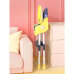 Scaun de Masa 2in1, Embo, pentru Copii de la 6 luni - 5 Ani, Inaltime Reglabila, Centura in 5 Puncte, Tava de Masa, Roti cu Frana, Cos Depozitare, Jucarie Inclusa, 94 x 78 x 60 cm, Albastru/Galben - imagine 4