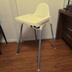 Scaun de Masa, Embo, pentru Bebelusi si Copii 6-36 Luni, din Plastic/Metal, Centura in 2 Puncte, Tava Detasabila, 63 x 57 x 85 cm, Alb - imagine 5