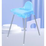 Scaun de Masa, Embo, pentru Bebelusi si Copii 6-36 Luni, din Plastic/Metal, Centura in 2 Puncte, Tava Detasabila, 63 x 57 x 85 cm, Albastru - imagine 2