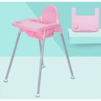 Scaun de Masa, Embo, pentru Bebelusi si Copii 6-36 Luni, din Plastic/Metal, Centura in 2 Puncte, Tava Detasabila, 63 x 57 x 85 cm, Roz - imagine 3