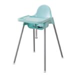 Scaun de Masa, Embo, pentru Bebelusi si Copii 6-36 Luni, din Plastic/Metal, Centura in 2 Puncte, Tava Detasabila, 63 x 57 x 85 cm, Albastru