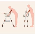 Scaun de Masa pentru Bebelusi si Copii Embo, cu Roti, cu Tetiera, Telescopic, Pliabil, Masuta Reglabila, Suport Picioare, Scaun cu Invelis Piele Artificiala, Centura Siguranta, Spatiu Depozitare, 97 x 73 x 65 cm, Roz - imagine 3