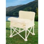 Scaun de Masa pentru Bebelusi si Copii, Embo, Tavita si Husa Detasabile, Multifuncțional, Stabil, Centura de Siguranta, Cos de Depozitare, Bej, cu Umbrela Roz, de la 6 Luni - imagine 4